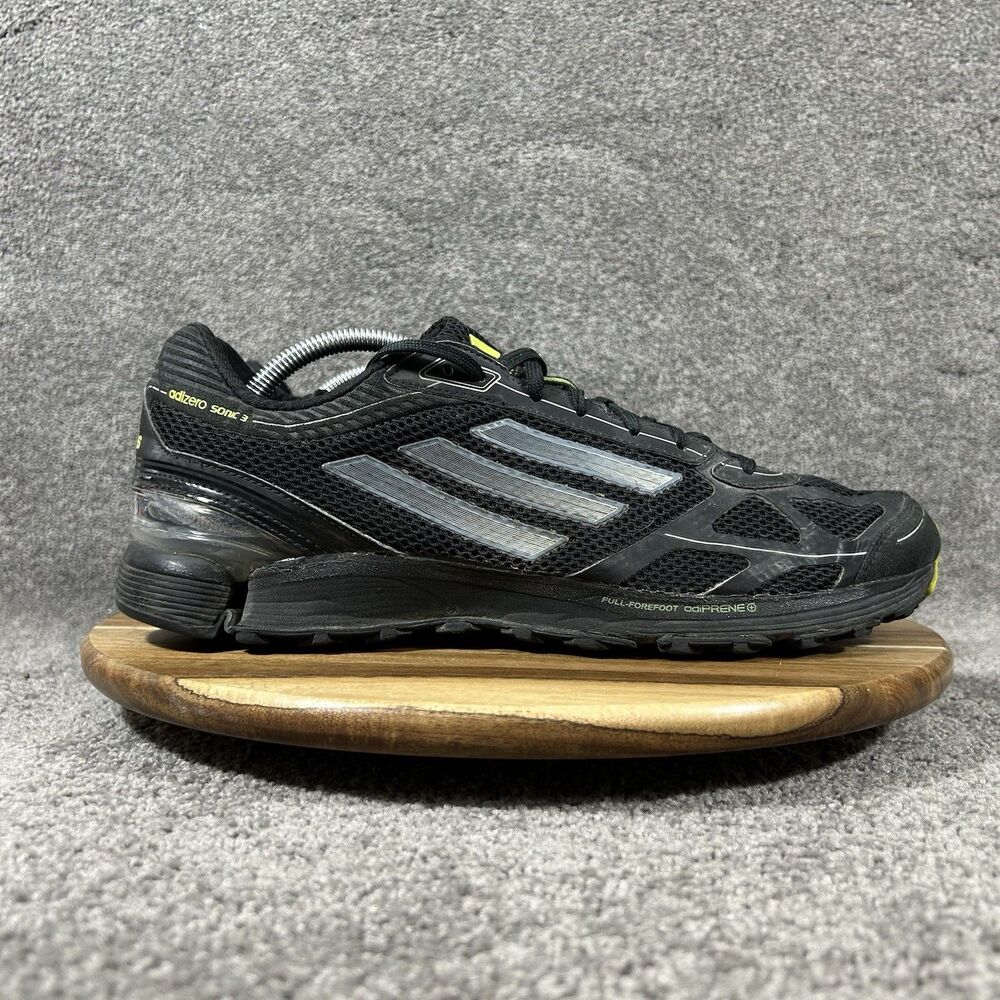 Adidas Adizero Sonic 3 G47183 Mens Size 12 Black Athletic Running Shoes Used